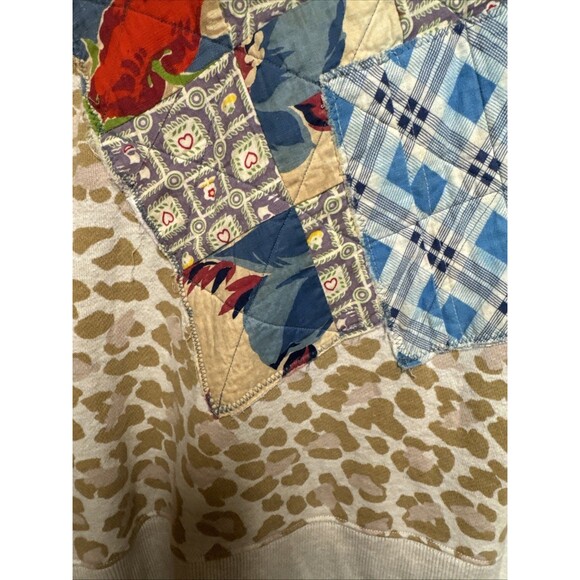 Aerie Sweatshirt Size M Leopard Animal Print Quilted Design On Front Oversized - Picture 6 of 10